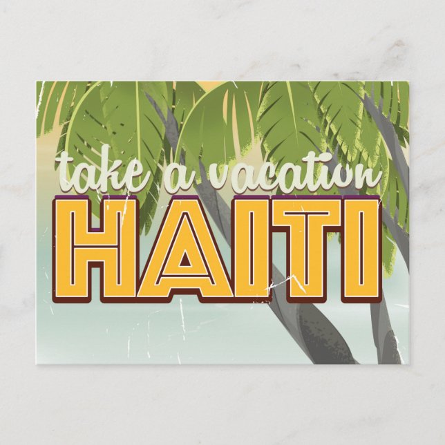 Reisen Sie in das Reiseplakat von Haiti Postkarte (Vorderseite)