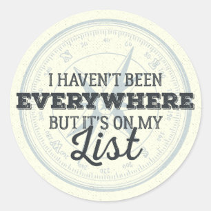 Reisen Sie mehr Kompass-Briefmarke motivierend Zit Runder Aufkleber