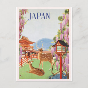 Reisen Sie mit dem Zug durch Japan Vintage Postkarte