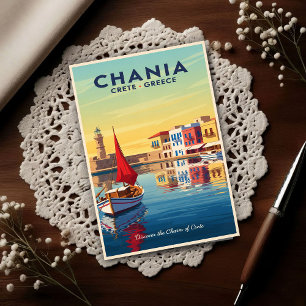 Reisen Sie nach Griechenland: Ein Vintage-Style au Postkarte