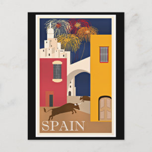 Reisen Sie nach Spanien, Vintage-Reiseposter Postkarte
