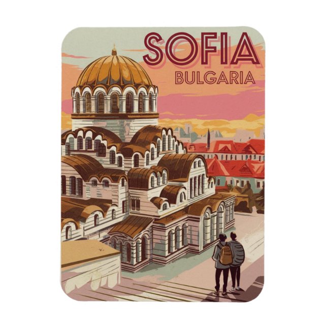 Reisen Sofia, Bulgarien Vintage Geschenke und Ande Magnet (Vertikal)