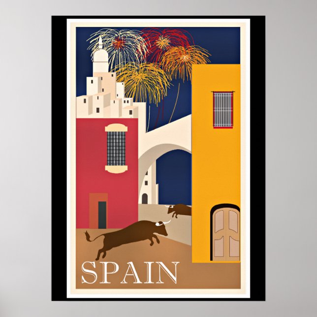 Reisen Spanien, Vintage Reiseplakat, Poster (Vorne)