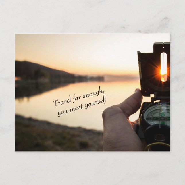 Reisen, um sich selbst zu finden postkarte (Vorderseite)