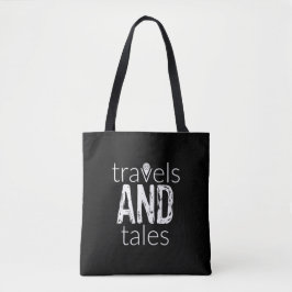 Reisen und Täler (weißes Logo) Tote Tasche