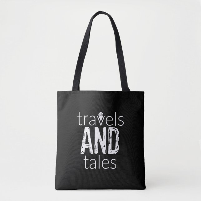 Reisen und Täler (weißes Logo) Tote Tasche (Vorderseite)
