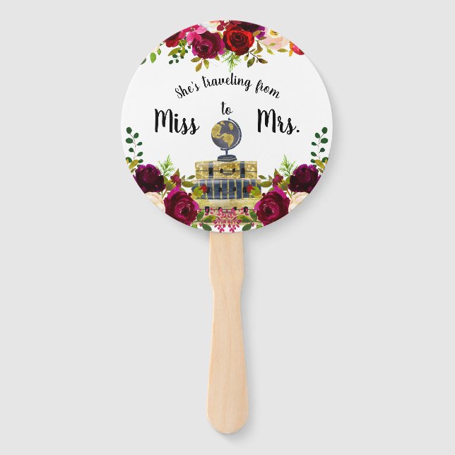 Reisen von Miss zu Brautparty Gefallen Fächer (Vorderseite)