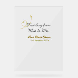 Reisen von Miss zu Brautparty Name hinzufügen Acrylschild