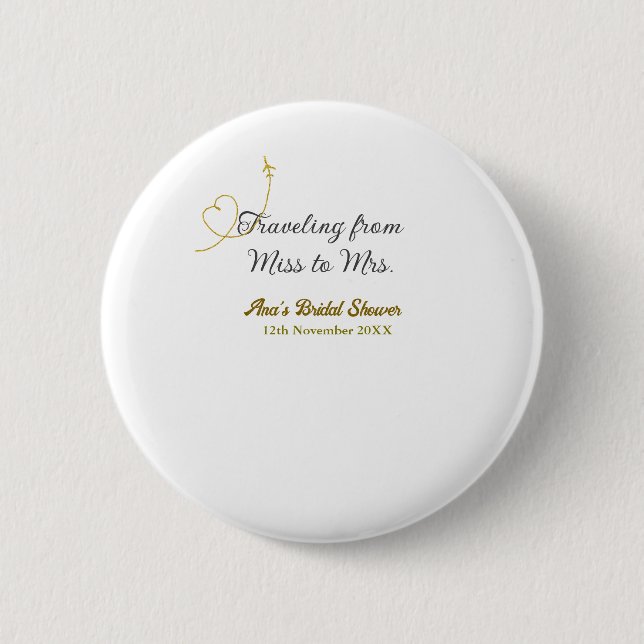 Reisen von Miss zu Brautparty Name hinzufügen Button (Vorderseite)