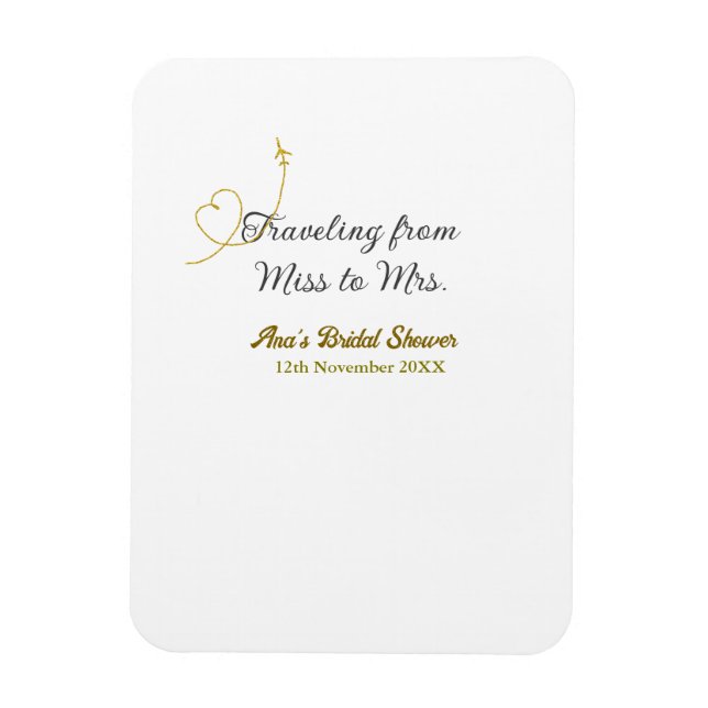 Reisen von Miss zu Brautparty Name hinzufügen Magnet (Vertikal)