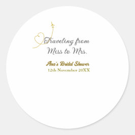Reisen von Miss zu Brautparty Name hinzufügen Runder Aufkleber