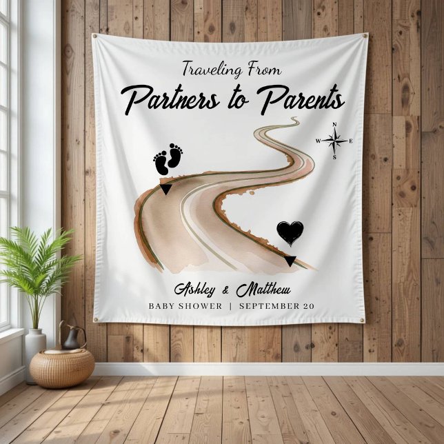 Reisen von Partnern zur Kinderdusche Wandteppich (Traveling from Partners to Parents Baby Shower Tapestry
)