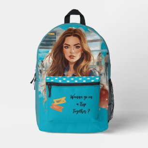 Reisen, Willst du gemeinsam auf eine Reise gehen? Bedruckter Rucksack