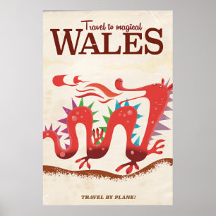 Reisen zu Magical Wales Vintage Poster