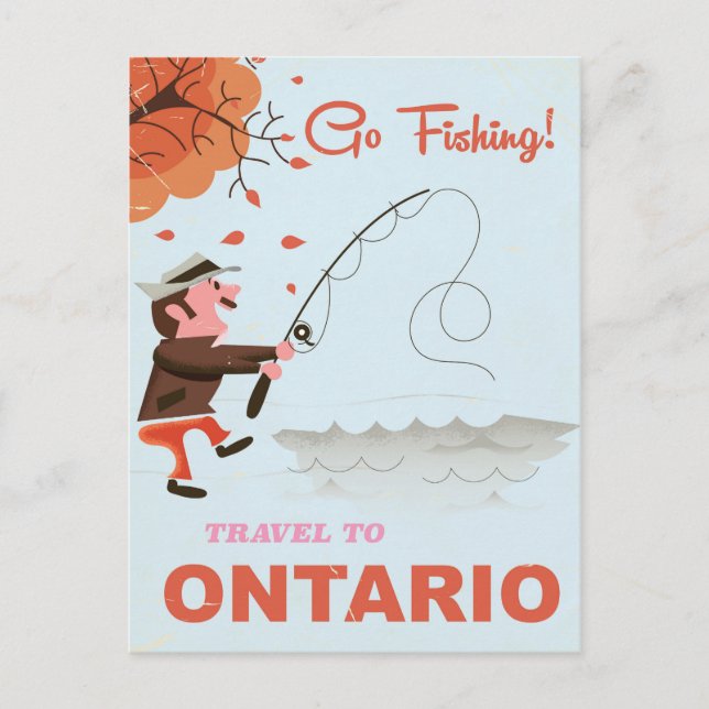 Reisen zum Vintagen Angelausdruck von Ontario Postkarte (Vorderseite)