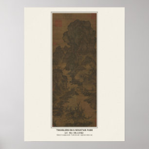 Reisende auf einem Bergpass Poster - Guan Tong