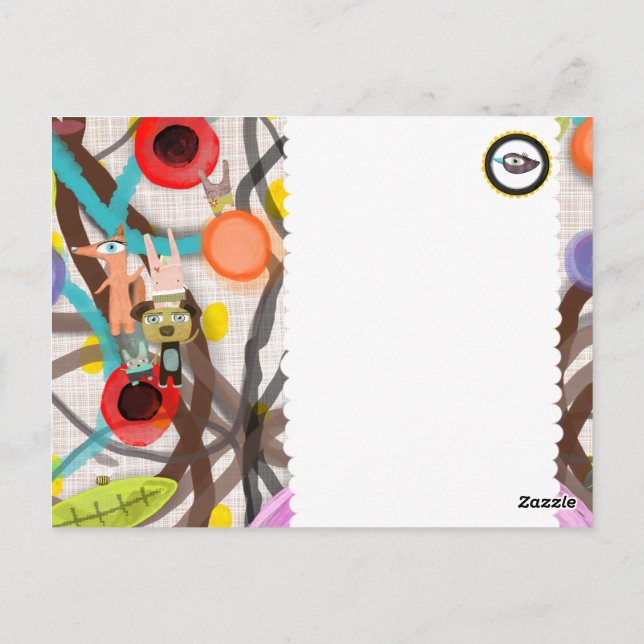 Reisende Blumenlandschaft Postkarte (Rückseite)