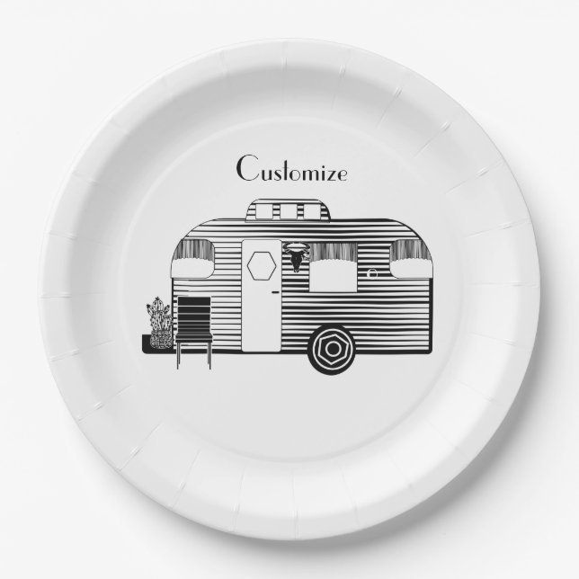 Reisende Camper Caravan Thunder_Cove  Pappteller (Vorderseite)