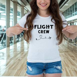 Reisende Crew Schwarzes Flugzeug Herzurlaub T-Shirt