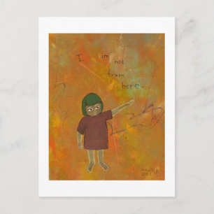 Reisende, die eine andere einzigartige Kunst Postkarte