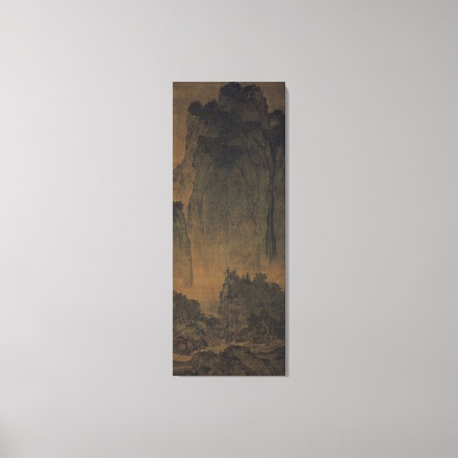 Reisende inmitten von Bergen und Straßen / Leinwanddruck (Vorderseite)