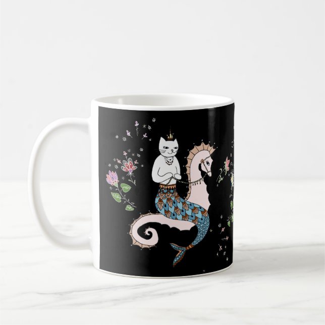 Reisende Meerjungfrau-Katze Kaffeetasse (Links)