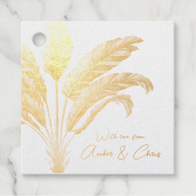 Reisende Palm Tree Tropical Boho Geschenkanhänger (Vorderseite)