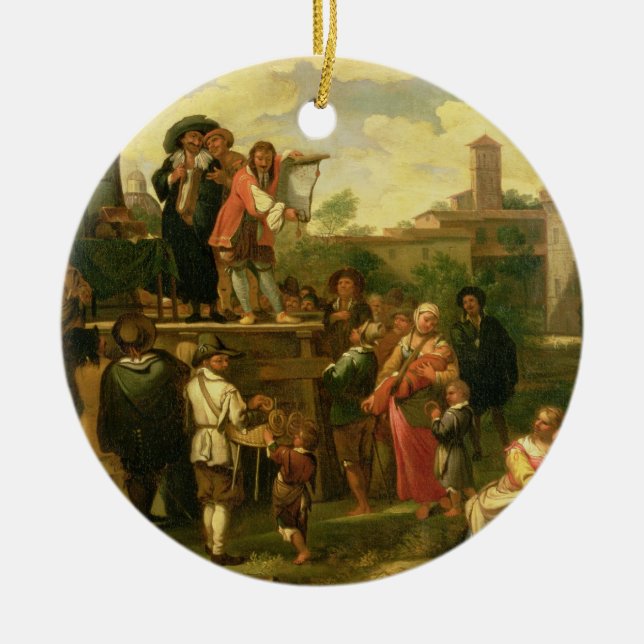 Reisende Schauspieler Keramik Ornament (Vorne)