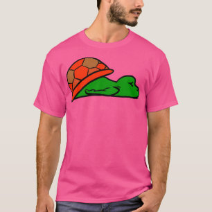 Reisende Schildkröte Erschöpft Rote Muschel T-Shirt