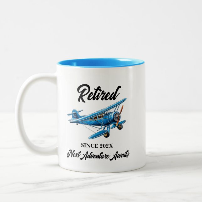 Reisende Themenschiff Party Flugzeug Vintag Zweifarbige Tasse (Links)
