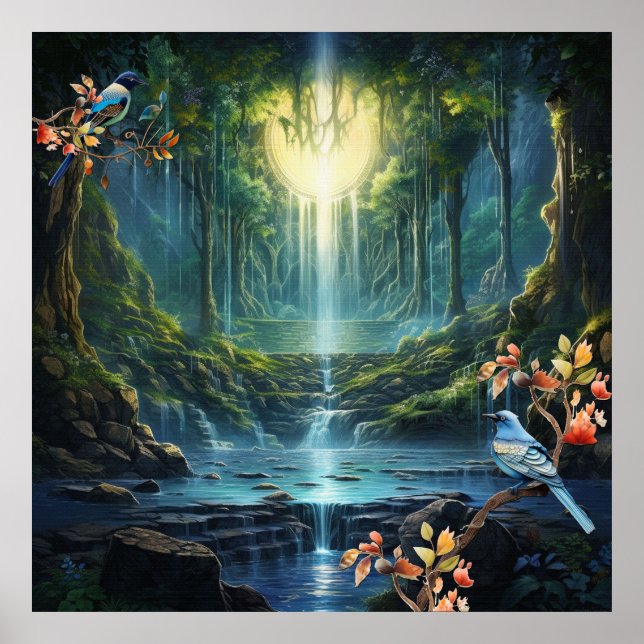 Reisende Wasserfalllandschaften unserer Welt Poster (Vorne)