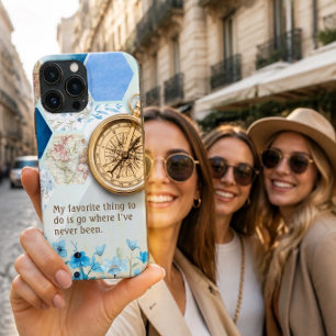 Reisender Goldener Kompass Case-Mate iPhone Hülle