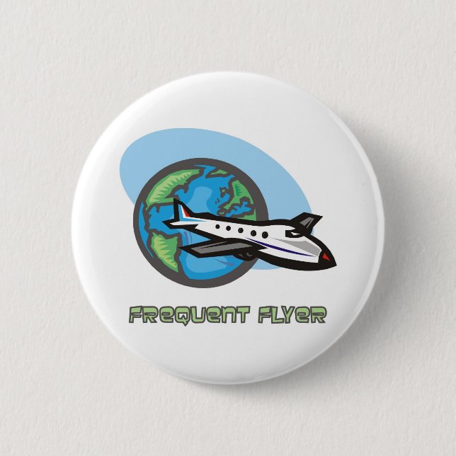 Reisender: Häufiges Flyerpassagierflugzeug Button (Vorderseite)