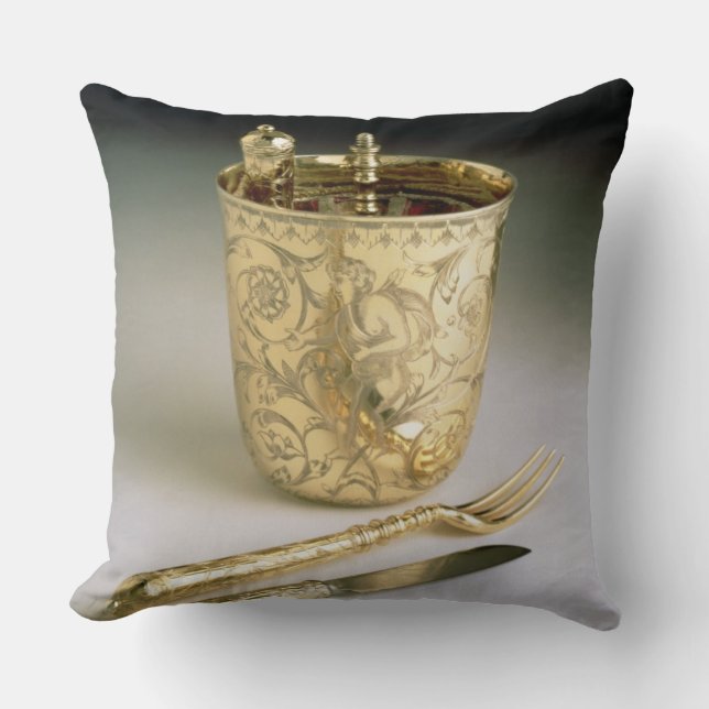 Reisendes Set eines Messers, der Gabel, des Kissen (Vorderseite)