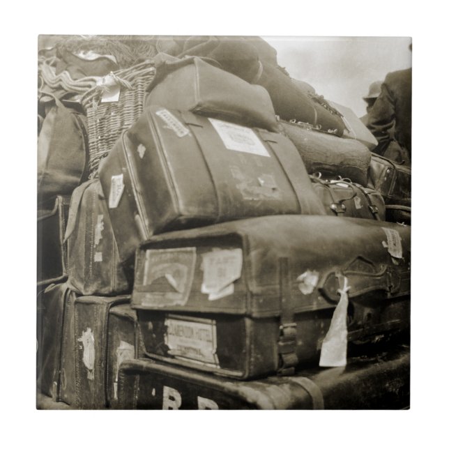 REISENSPIELTEAMSTER WAGON SUITCASE DER 1890er Jahr Fliese (Vorderseite)