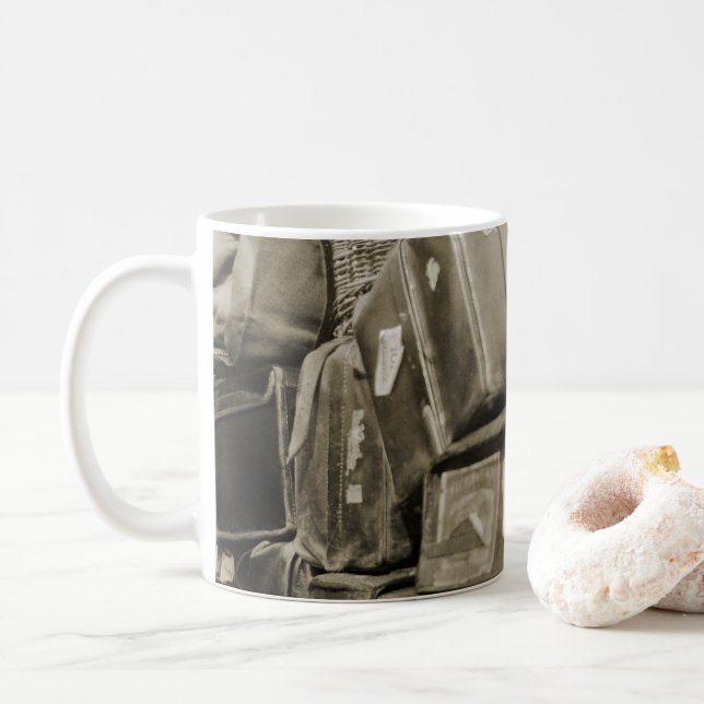 REISENSPIELTEAMSTER WAGON SUITCASE DER 1890er Jahr Kaffeetasse (Mit Donut)