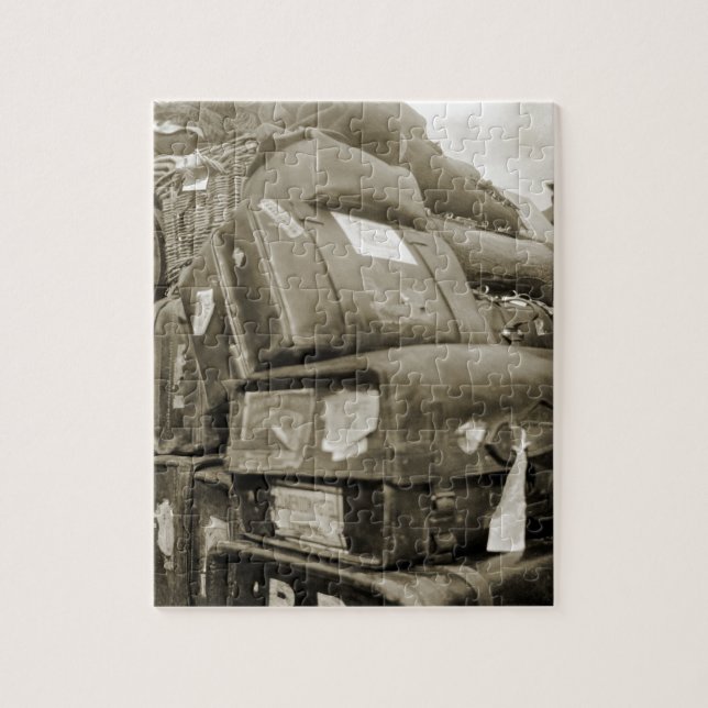 REISENSPIELTEAMSTER WAGON SUITCASE DER 1890er Jahr Puzzle (Vertikal)