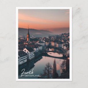 Reiseort-Illustration Zürich Schweiz Postkarte