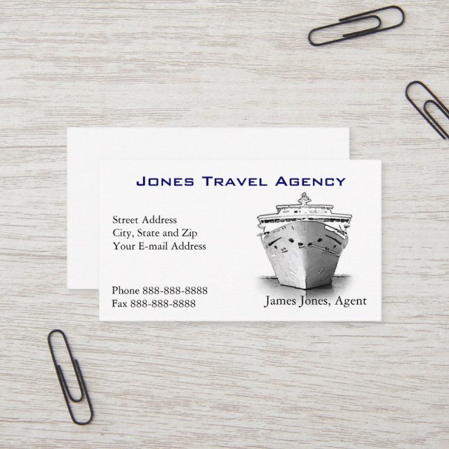 Reisepass-Agent Reiseagentur Business Card Visitenkarte (Vorderseite/Rückseite Beispiel)