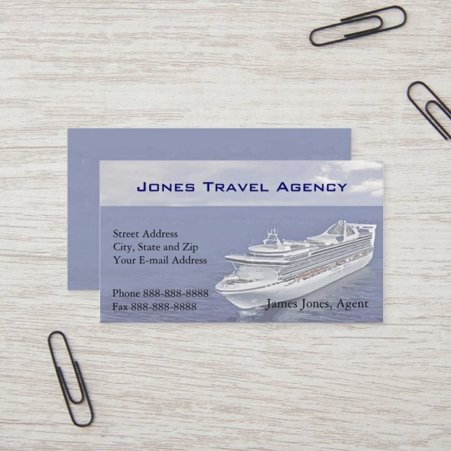 Reisepass-Agent Reiseagentur Business Card Visitenkarte (Vorderseite/Rückseite Beispiel)