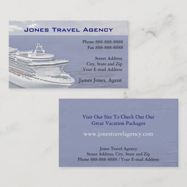 Reisepass-Agent Reiseagentur Business Card Visitenkarte (Vorne/Hinten)