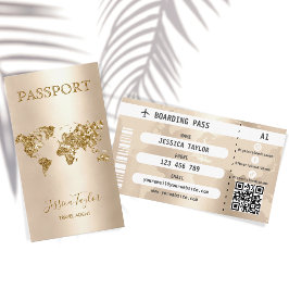 Reisepass Agent World Map Boarding Pass Visitenkarte
