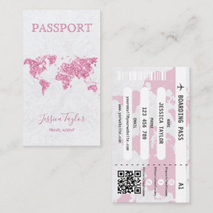 Reisepass Agent World Map Boarding Pass Visitenkarte