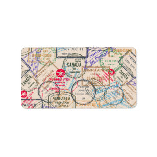 Reisepass-Briefmarke Adressaufkleber