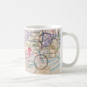 Reisepass-Briefmarke Kaffeetasse
