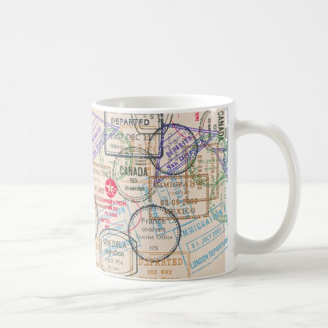 Reisepass-Briefmarke Kaffeetasse (Rechts)