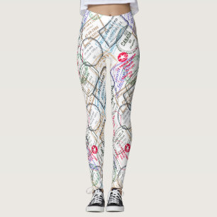 Reisepass-Briefmarke Leggings