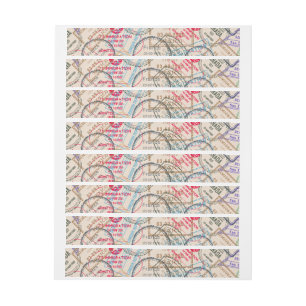 Reisepass-Briefmarke Rundum-Adressaufkleber