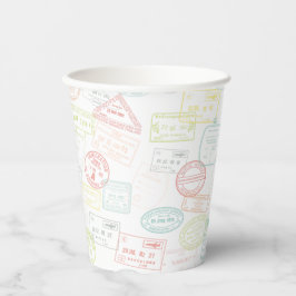 Reisepass Briefmarke Up & Away Muster Papier Cup Pappbecher