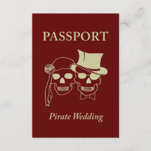 Reisepass für eine Piratenhochzeit Einladung